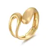 Pulsera Trendy de Patrón de Ola Irregular, Brazalete Liso Abierto, Suministro de Joyería de Gama Alta de Nicho para Comercio Exterior