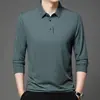 Camisa Polo Masculina de Manga Longa com Gola Lapela Camiseta Casual Simples de Manga Curta Tops Masculinos Atacado