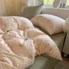 Temporada de Nuevos Estudiantes 2026 Set Suave de Algodón con Borla de Cuatro Piezas Lindo Fresco Artístico Juego de Cama de Estudiante de Tres Piezas