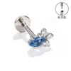 Aretes de Aleación de Titanio F136, Aretes Largos Finamente Tallados para Hélice Auricular, Piercings para Labio con Circonita, Joyería para Piercings Corporales de Titanio G23