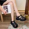 Sandalias romanas para mujer 2024 nuevas sandalias y pantuflas de verano para exterior de suela gruesa con punta cubierta y orificios zapatos deportivos al por mayor