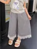 Nuevo Conjunto de Verano para Niñas: Ropa de Verano para Niños, Conjunto de Dos Piezas para Niñas con Top Estampado de Manga Corta y Pantalones de Cuadros de Pierna Ancha