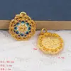 Moda nacional método antiguo esmalte flor de bendición colgante poroso hoja de bambú abanico pulsera collar en vivo diy arena oro accesorios de joyería