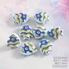 Acessórios de Contas Cerâmicas de Peixes Tropicais Pintados à Mão Desenho Animado Transfronteiriço Pacote de Materiais para Pulseira de Joias DIY Contas Soltas de Peixes do Oceano