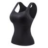 Colete Térmico Sem Sutiã com Bojos para Outono e Inverno para Mulheres, Roupa Íntima Sem Costura, Modelagem Justa, Cor Lisa, Camiseta Versátil para Usar por Baixo, Top