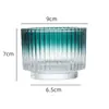 Copo de Vidro para Vela de Parede Grossa de Camada Dupla Fundo Espesso Suporte para Vela de Aromaterapia Estilo Europeu Friso Vertical Copo de Vidro para Vela de Parede Grossa Copo de Vidro para Vela com Fundo Curvo