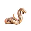 Serpiente del Zodiaco de Latón Puro que Atrae la Fortuna, Víbora, Cobra Pieza Decorativa Vintage, Mascota de Té de Escritorio, Adorno de Cobre Artesanal