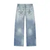 Comercio Exterior Transfronterizo Ropa de Mujer 2026 Nuevo Estilo Europeo y Americano Jeans de Tiro Bajo de Pierna Ancha con Pedrería 4730012