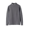 Camiseta Básica de Terciopelo Negro Imitación Cachemira para Mujer Otoño e Invierno Cuello Medio Tortuga Espesada Manga Larga Estilo Coreano Versátil Top Interior