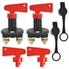 Interruptor de desconexión de batería de coche M10 con llave y juego de accesorios de cubierta protectora, interruptor aislador de batería de doble poste de cobre de 2 orificios
