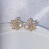 Pendientes de Plata 925 con Pasador Dorado, Perla Natural de Agua Dulce y Lazo para Mujer, Estilo Versátil de Princesa, Pendientes de Moda Estilo Ins