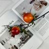 Fruta Romã Simulada Caqui Cabeça Única Dupla Romã Simulada Caqui Lanche de Ano Novo Flor DIY Balde de Bênção para Casa Lote de Flores Artificiais