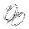 Casal de anel de prata abrindo zircão vivo feminino de seis garras anel de casamento fabricantes de jóias enfeites de mão geração por atacado