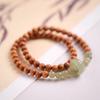Pulsera de Ébano Montaña Verde Lingyin Anillo Corredor de Jade Hetian Wenwan Sándalo de Laoshan Pulsera de Doble Círculo Rosario Retorcido a Mano Cuentas Budistas para Mujeres