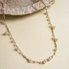 Collar redondo geométrico con perlas de vidrio europeas y americanas vintage, cadena para suéter minimalista de nicho, accesorio versátil para mujer