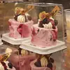 Embalagem para Panetone Morango Chocolate Montanha de Neve Caixa de Pão Aumentada 2 polegadas Transparente Caixa para Sobremesa Mousse