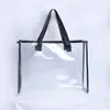Bolsa de tocador portátil de gran capacidad, transparente, impermeable, para viajes, baño, separación de húmedos y secos, almacenamiento, de alta gama