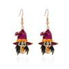 Aretes de serie de Halloween al por mayor del fabricante, aterradores y divertidos, fantasma, murciélago, araña, aretes de calavera