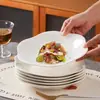 Plato cerámico 2026 modelo nuevo, alto valor estético, popular en línea, plato plano, plato, vajilla de cerámica, plato para ensalada, plato de pétalo