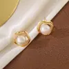 Novos Brincos de Pérola da Moda High-end Light Luxury Clipe de Orelha Feminino Distintivo Versátil Micro-incrustado Zircônia Elegante Brincos de Celebridade da Internet