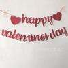 Banner direto da fábrica para o Dia dos Namorados com glitter Bandeira de letras Feliz Dia dos Namorados Decoração de festa de Dia dos Namorados