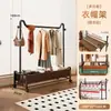 Perchero de pared para ropa de armario de dormitorio, de pie, móvil, para uso doméstico, balcón, sala de estar, estante de almacenamiento simple engrosado