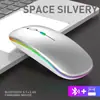 Ratón inalámbrico luminoso Bluetooth de doble modo 2.4G para escritorio, portátil, oficina, ratón inalámbrico transfronterizo