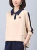 Suéter polo de cuello para mujer 2024 primavera y otoño nuevo diseño explosivo sentido madre de mediana edad estilo extranjero todo-fósforo top casual