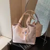 Bolsa Tote de Grande Capacidade Lisa e Simples para Mulheres, Nova Bolsa de Mão Texturizada da Moda de Primavera para Trabalho e Deslocamento, Bolsa de Ombro