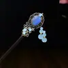 Horquilla Antigua de Imitación de Sándalo de Alta Calidad Broche Elegante para el Cabello Borla de Madera Accesorios para el Cabello Paso a Paso Hanfu Cheongsam