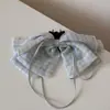 Presilha de Cabelo com Laço de Fita Xadrez Doce para Rabo de Cavalo, Toque de Luxo Leve e de Alta Qualidade, Presilha de Garra Estilo Novo, Presilha de Cabelo Fashion para a Parte de Trás da Cabeça