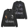 Camiseta de manga corta con estampado VENOM retro americano transfronterizo, camiseta de manga larga lavada, sudadera holgada con capucha al por mayor, moda para hombre