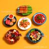 Imanes para Refrigerador Serie Comida Simulada con Varios Diseños de Platos Locales, Pegatinas Magnéticas 3D de Resina para Decoración del Hogar