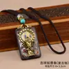 Collar de thangka de ébano natural cadena de suéter estilo nacional colgante Nafu tarjeta de Buda nada accesorios recuerdos para hombres y mujeres