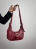 Bolso de motocicleta de gran capacidad para mujer 2025 nuevo bolso dumpling de moda que combina con todo bolso de axila bolso de hombro mensajero