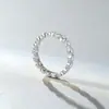 Anillo de Plata S925 con Borde de Burbuja y Diamante de una Sola Fila, Venta Caliente Transfronteriza Europea y Americana para Mujer, Diseño de Nicho, Artesanía Exquisita, Anillo Versátil