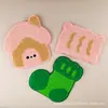 En Stock Bordado en Toalla Bordado por Computadora Cabeza de Conejo de Dibujos Animados Parche Cosido a Mano Accesorios para Procesamiento de Ropa