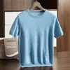 Otoño temprano 2026 nuevo suéter de lana pullover casual de manga corta de cachemira para hombre con cuello redondo capa base moderno venta al por mayor