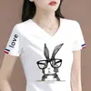 Camiseta de manga corta para mujer de comercio exterior transfronterizo, con excedente, corte holgado, talla grande, disimula el vientre y oculta la grasa, top adelgazante, camiseta básica