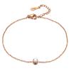 Pulsera Europea y Americana Transfronteriza de Venta Caliente Nueva Personalizada Simple de Acero de Titanio Oro Rosa de 18K Diamante Único Incrustado Zirconio Pulsera para Mujer Venta al Por Mayor