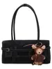 Bolso Baguette de Terciopelo PU Rojo de Moda de Gran Capacidad para Mujer, Nuevo Bolso de Hombro/Axila Tendencia 2026, Bolso de Mano