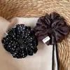 Elástico de cabelo franzido retrô de bolinhas para o início do outono, prendedor de rabo de cavalo elegante estilo coreano, prendedor de coque para o dia a dia para mulheres
