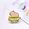Caricatura Linda Capibara Kapibara Pegatina Acrílica DIY Pinza para el Cabello Broche Insignia Imán para Refrigerador Adorno Accesorios
