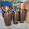 Macetas de Fibra de Vidrio para Exteriores, Macetas Ornamentales para Centros Comerciales, Macetas Paisajísticas con Anillos Cóncavos y Convexos Corrugados para Calles Comerciales