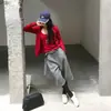 Pantalones de lana de otoño nuevos en stock, estilo coreano, casual, corte holgado, pierna ancha, cropped, pierna recta, para mujer