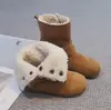 Botas de Media Caña Merlot con Forro Polar para Niñas Estilo Coreano 2025 Invierno Nuevo Estilo Botas para Niñas Bebé Suela Suave Dos Usos Botas de Algodón