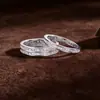 Anillo de Plata S925 con Moissanita para Mujer, Anillo de Círculo Completo de Tres Filas, Anillo Versátil Apilable de Lujo Ligero, Suministro Directo de Fábrica