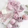 Esfera Rosa de Navidad Bola de Burbujas Decoración para Árbol de Navidad Colgante de Navidad Decoraciones Navideñas DIY Estrella para la Punta del Árbol Colgante