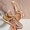 2026 Novos Sapatos Casuais de Tamanho Grande Estilo Europeu e Americano, Tênis Esportivos Lantejoulas Cor Sólida, Sapatos Femininos de Tamanho Grande Estilo Europeu e Americano
