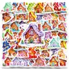 Transfronteiriço Novo 56 Adesivos de Casa de Doces Criativos Desenho Animado Casa de Conto de Fadas Material de Decoração Grafite Adesivos para Crianças